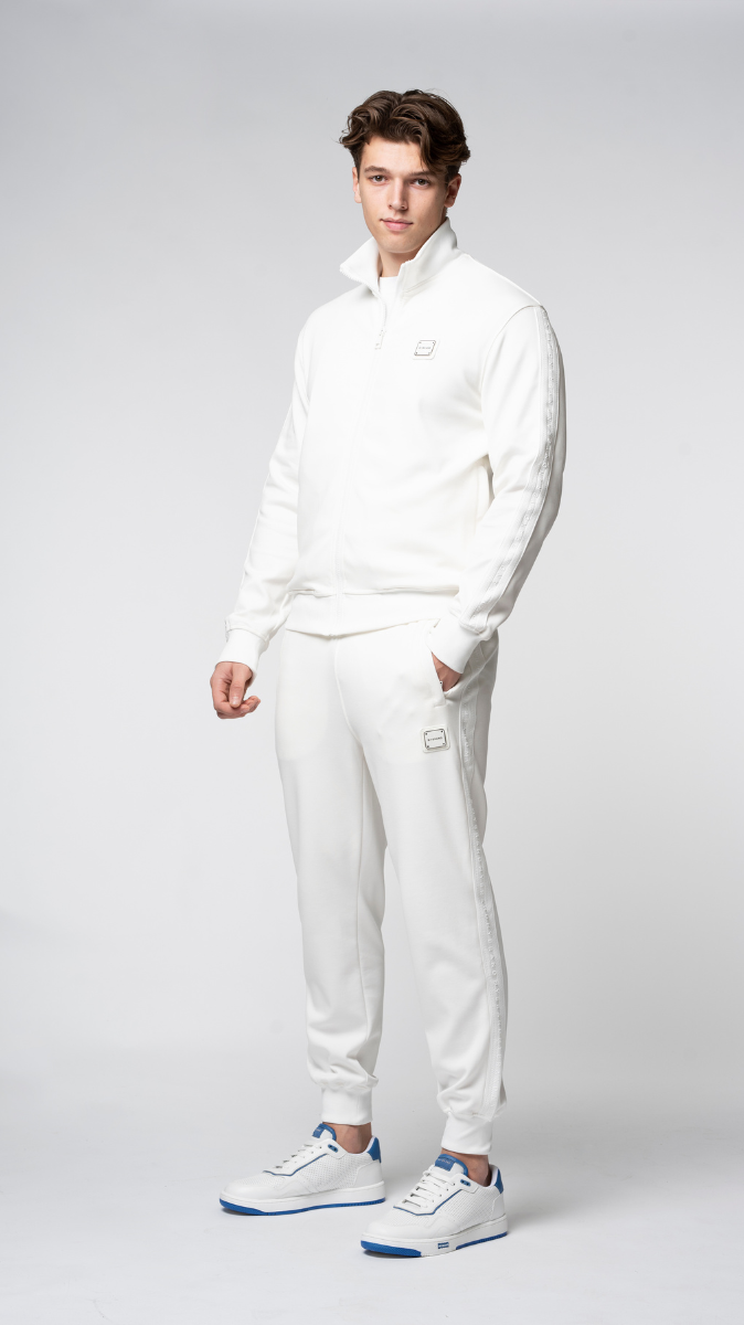 MB ESSENTIAL PIQUE WHITE TRACK PANTS | WHITE
