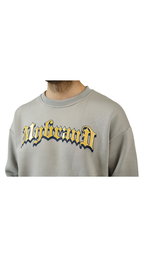 MB DOMINATION GOLD PRINT SWEATER | GREY