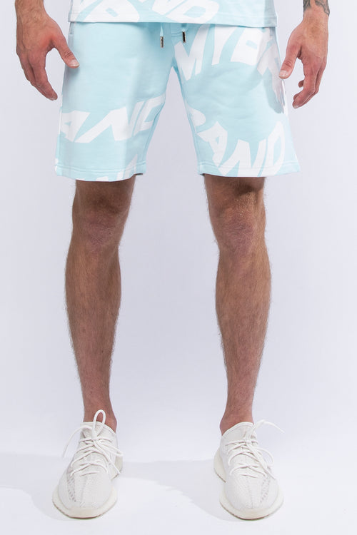 MY BRAND WHITE WAVES SHORTS | TURQUOISE