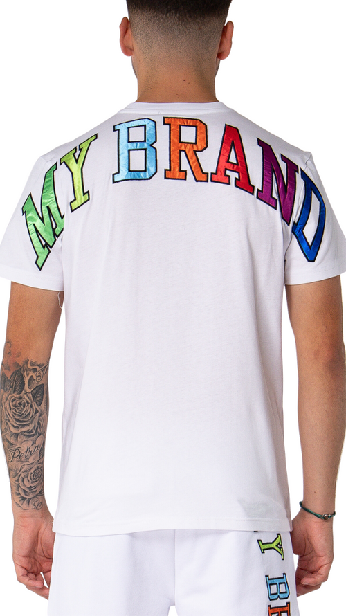 My Brand Rainbow College T-Shirt White | WHITE