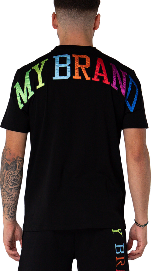 My Brand Rainbow College T-shirt Black | BLACK