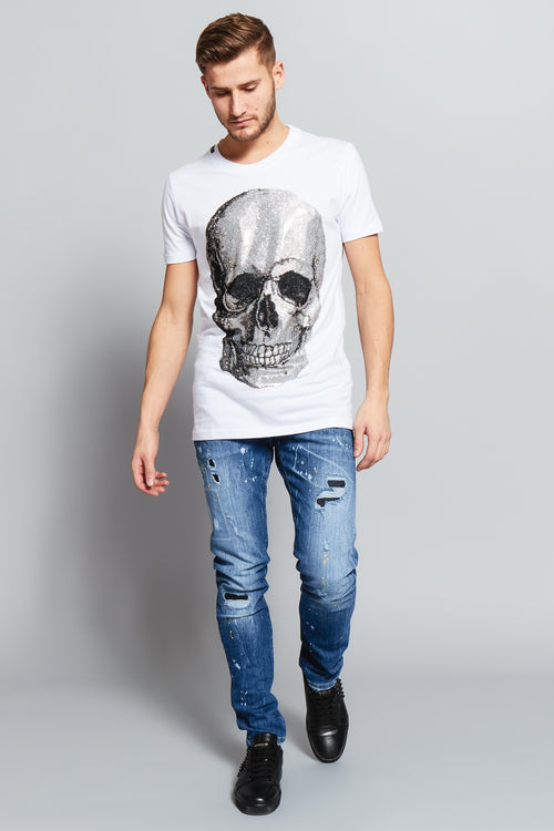 Original Skull T-Shirt Grey | WHITE