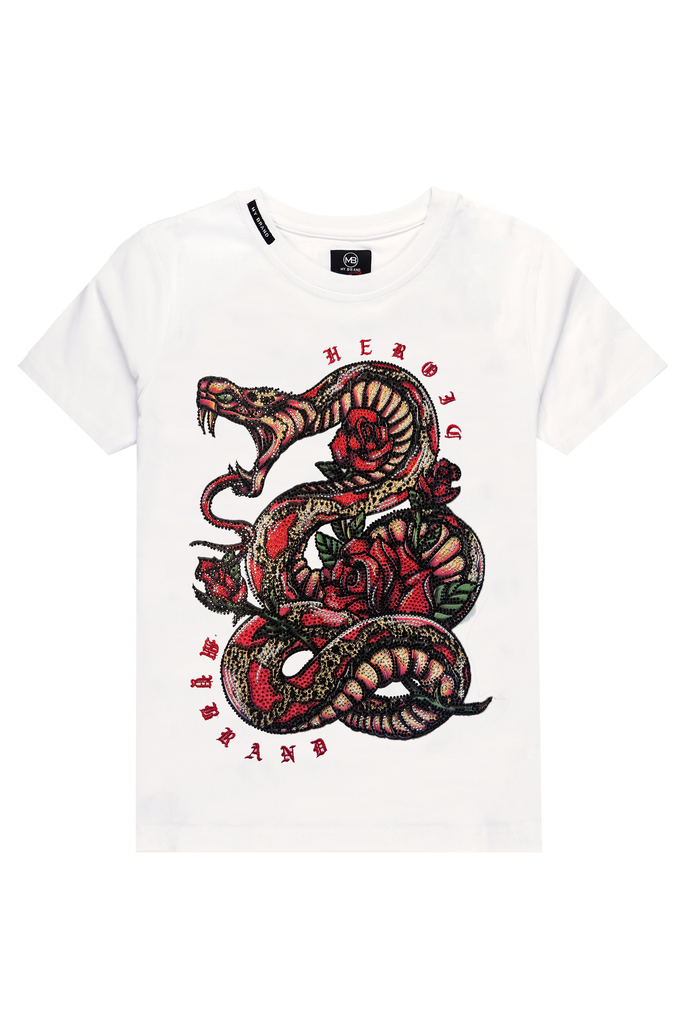 Snake Roses T-Shirt White WHITE – My Brand Online BV