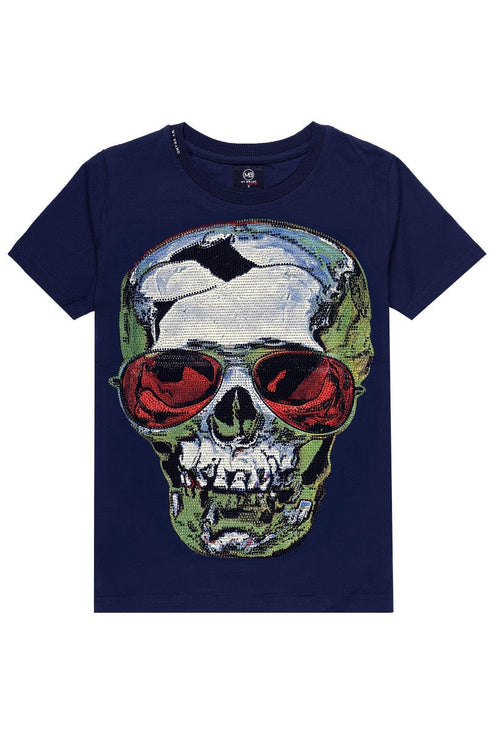 Sunglasses Skull T-Shirt White | NAVY