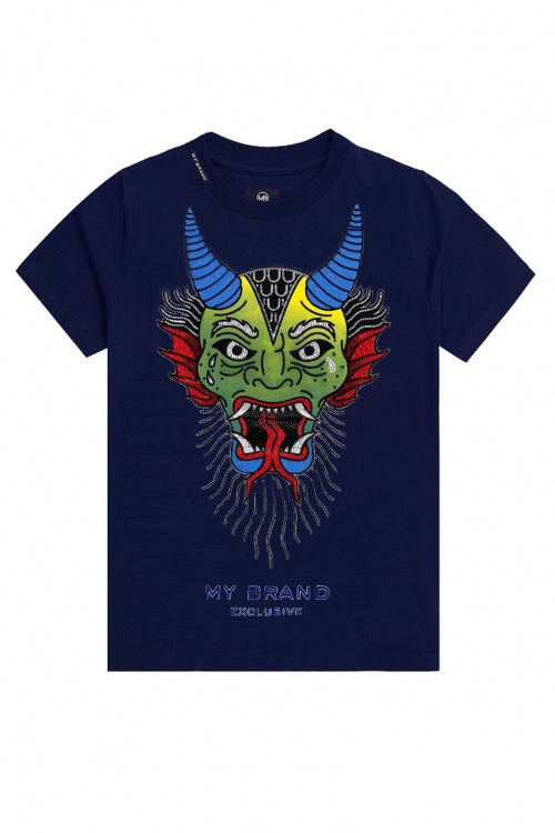 COLOR STONE MASK T-SHIRT | NAVY