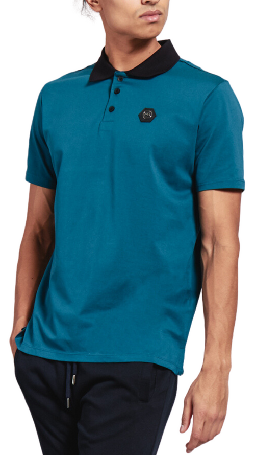 MB Chest Badge Polo Oil green | TURQUOISE
