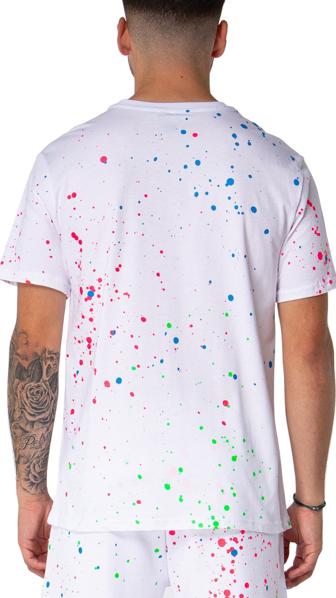 Neon Paint Splash MB Tshirt White | WHITE