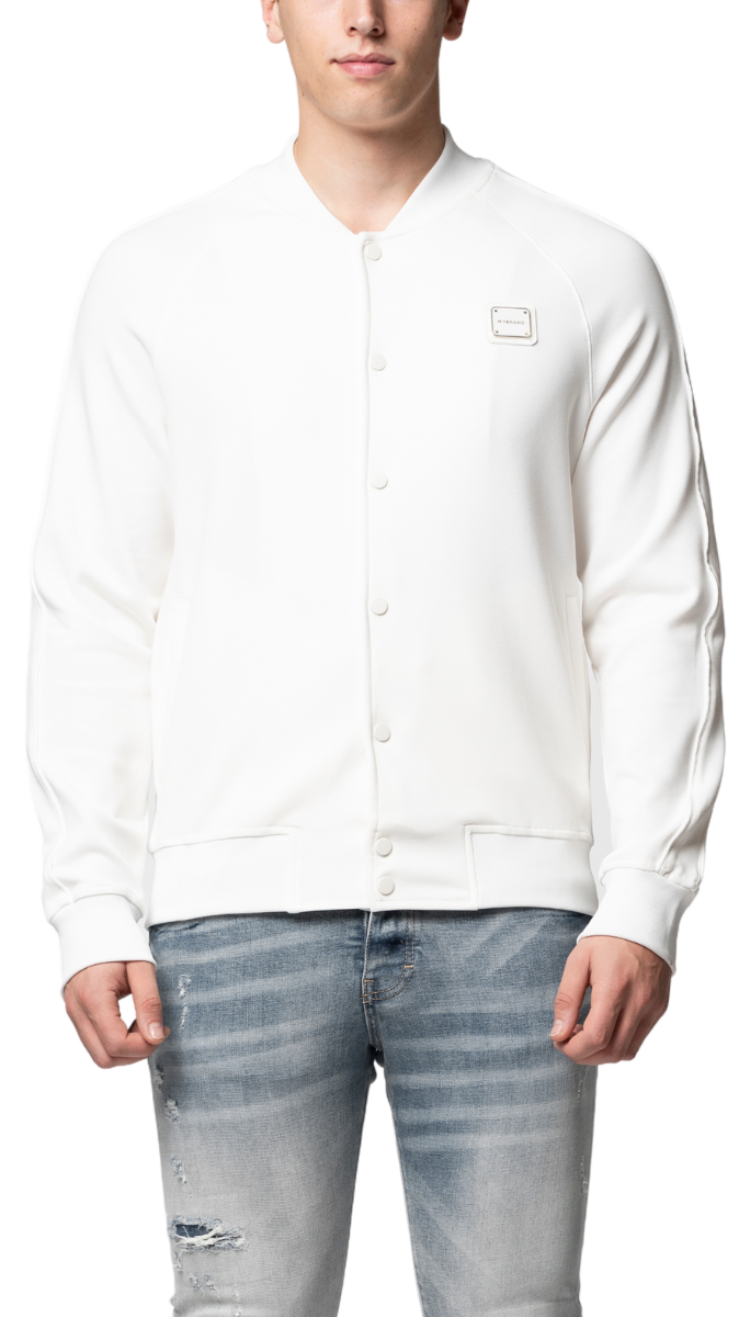 CHAQUETA DE BÉISBOL MB ESSENTIAL PIQUE BLANCA | BLANCA