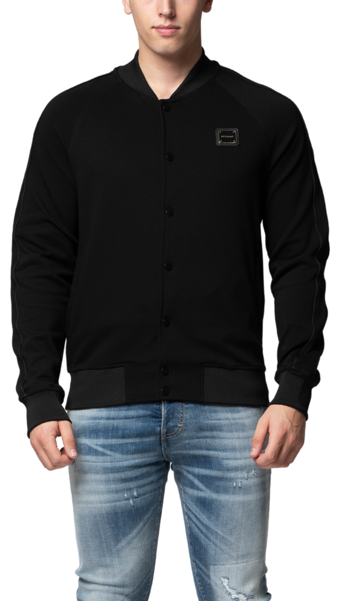 CHAQUETA DE BÉISBOL MB ESSENTIAL PIQUE NEGRA | NEGRA