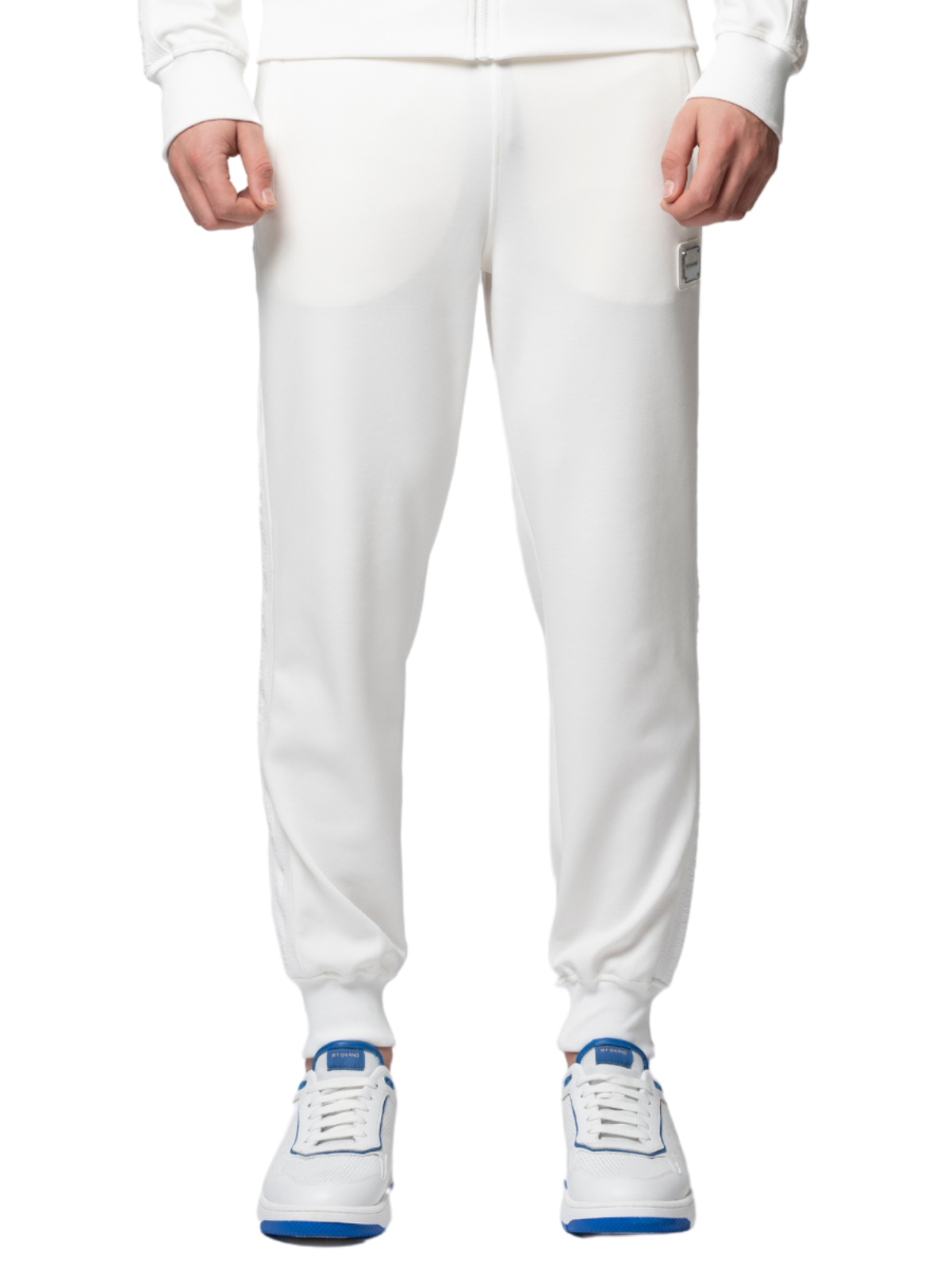 MB ESSENTIAL PIQUE WHITE TRACK PANTS | WHITE