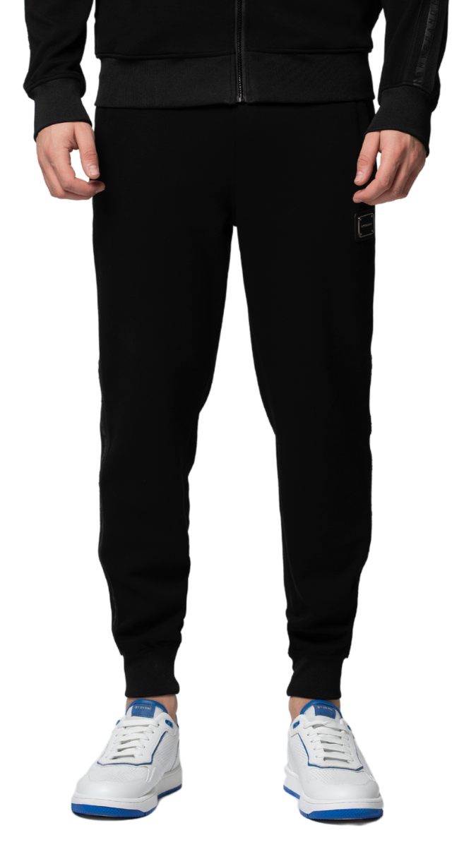 MB ESSENTIAL PIQUE BLACK TRACK PANTS | BLACK