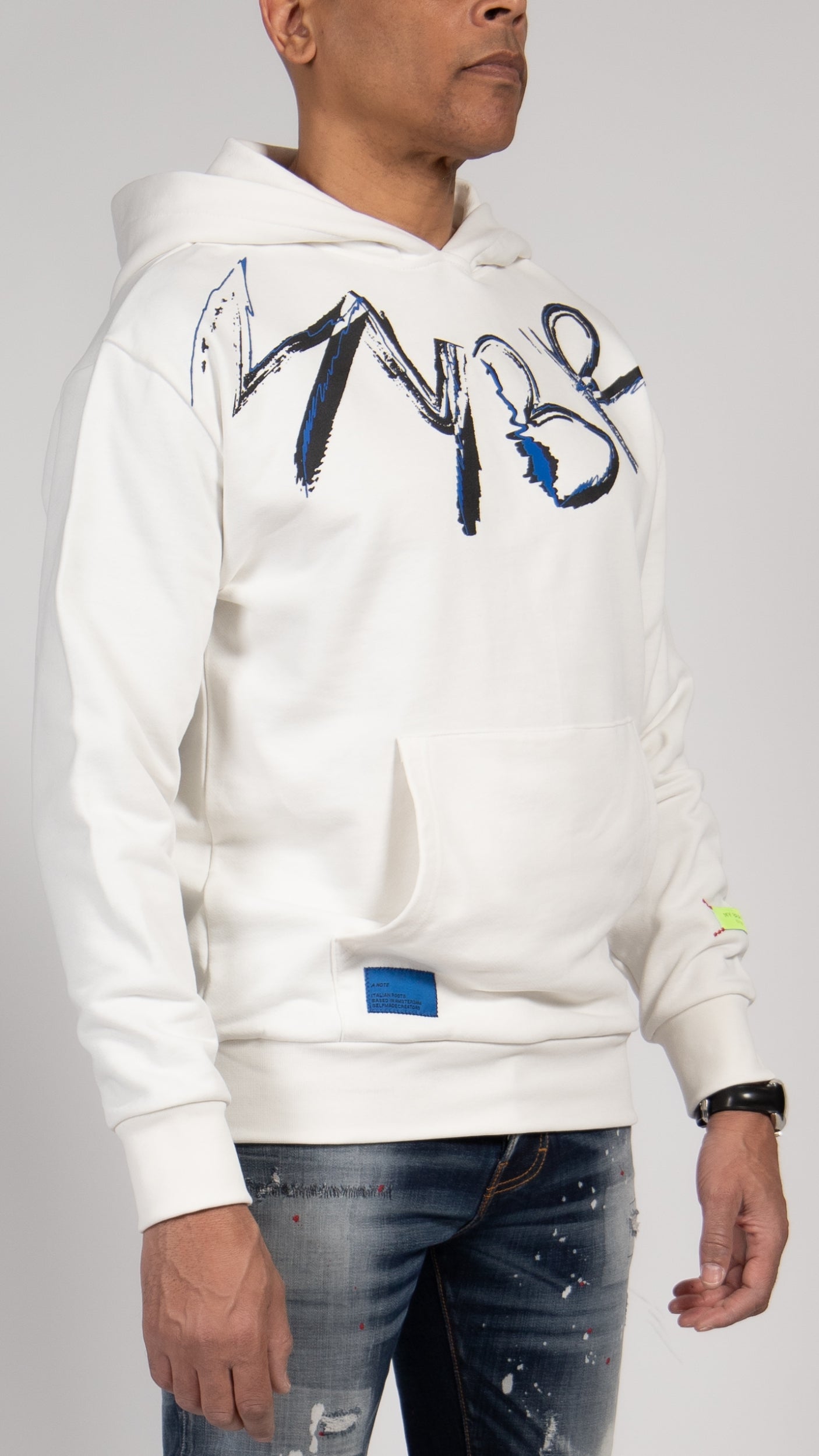 MYBRAND Signature Scribble Hoodie Off-white | OFF-WHITE