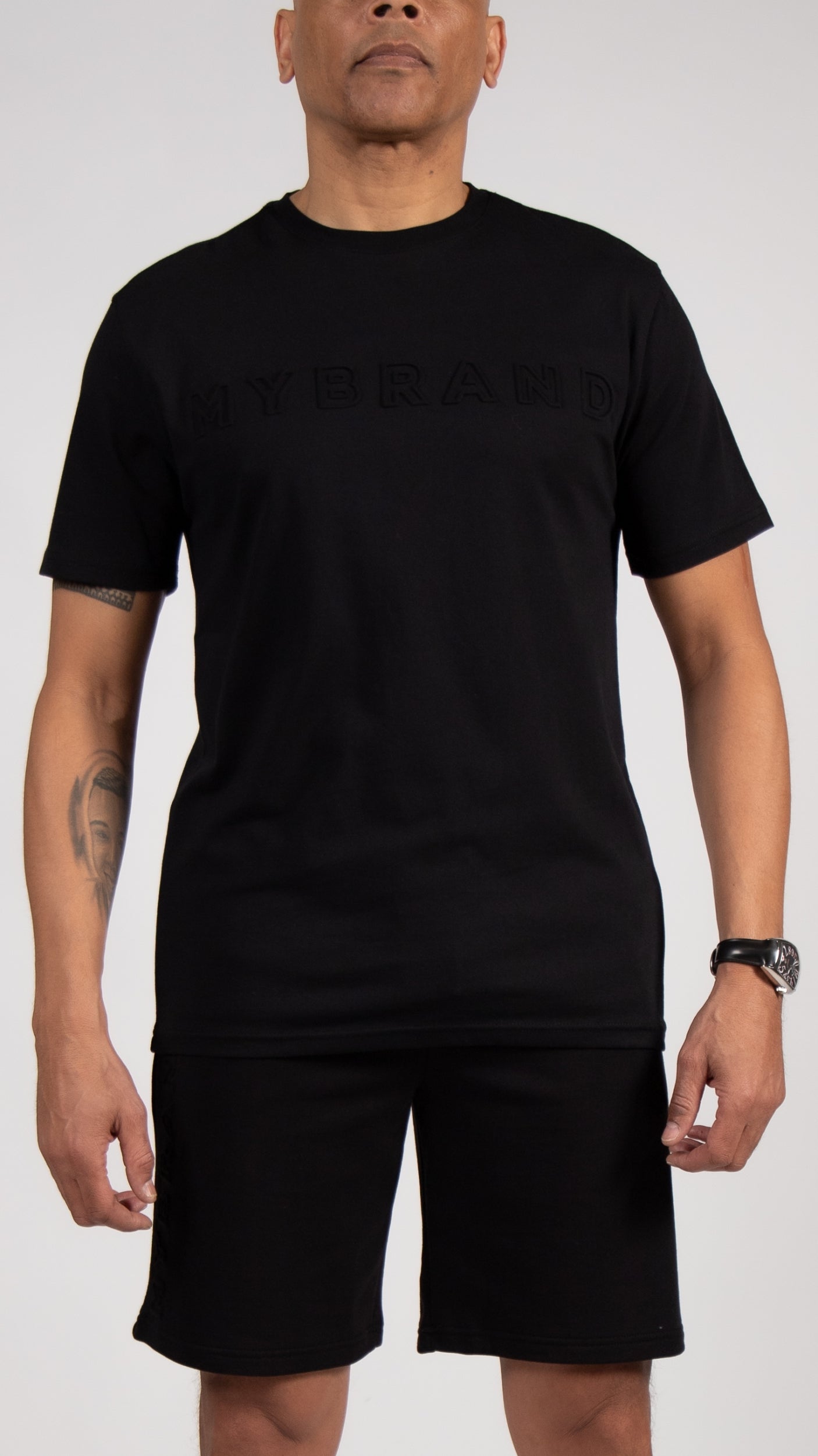 MYBRAND Embosed Statement Tee Black | BLACK