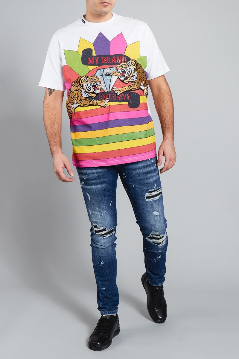 Carnival Rainbow T-Shirt | WHITE