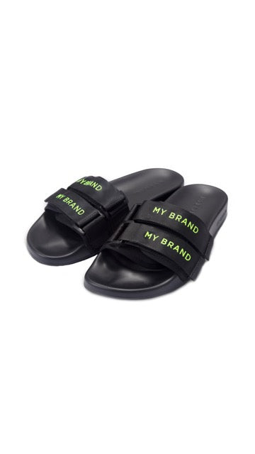 MY BRAND STRAPS SLIPPER | NEON GREEN