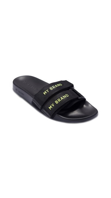 MY BRAND STRAPS SLIPPER | NEON GREEN