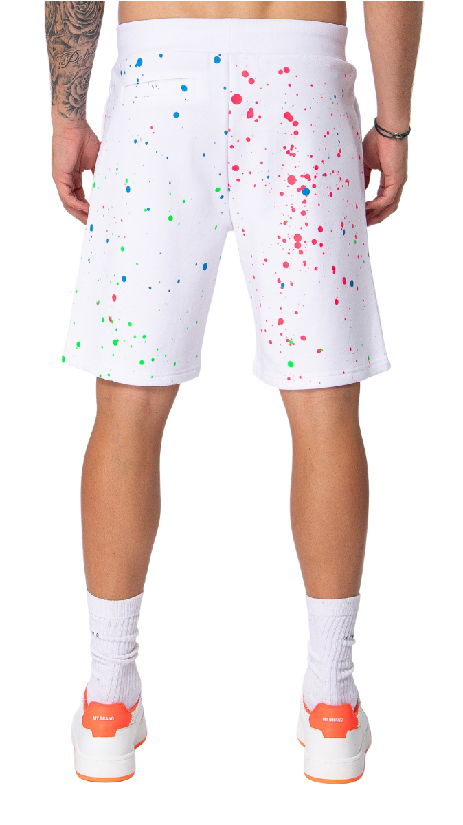 Neon Paint Splash MB Short White | WHITE