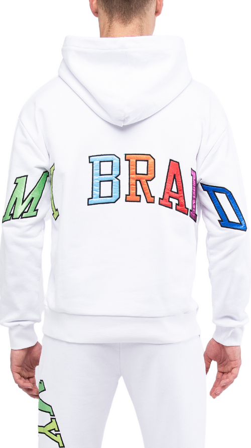 MY BRAND RAINBOW COLLEGE HOODIE | WHITE