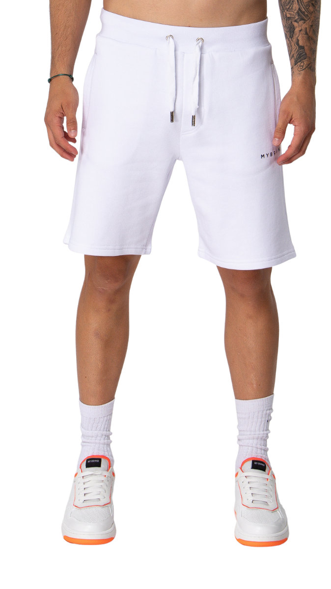 MY BRAND RAINBOW COLLEGE SHORTS | WHITE