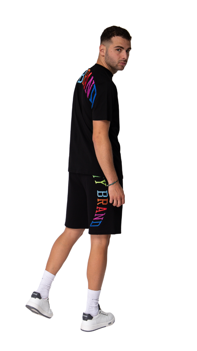 My Brand Rainbow College T-shirt Black | BLACK