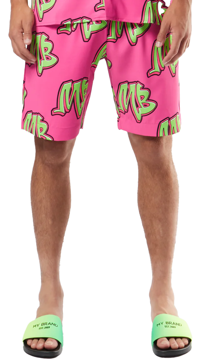 Neon Swim Capsule Bowlingshort Neonpink | NEON PINK