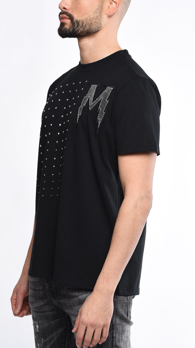 Black T Shirt With Silver | BLACK