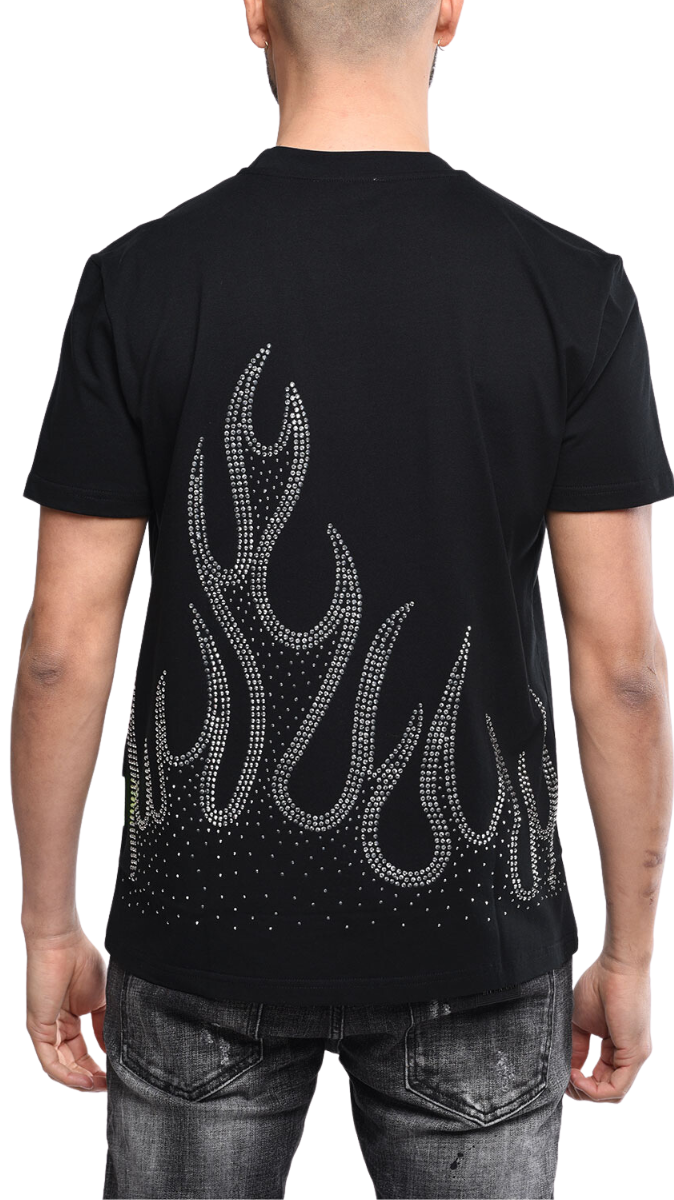 Black T Shirt With Flame | BLACK