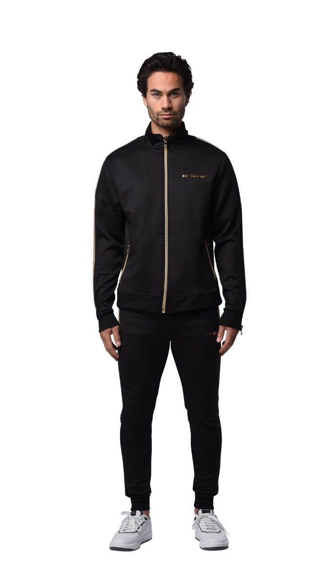 Gold Zipper Tracksuit | BLACK