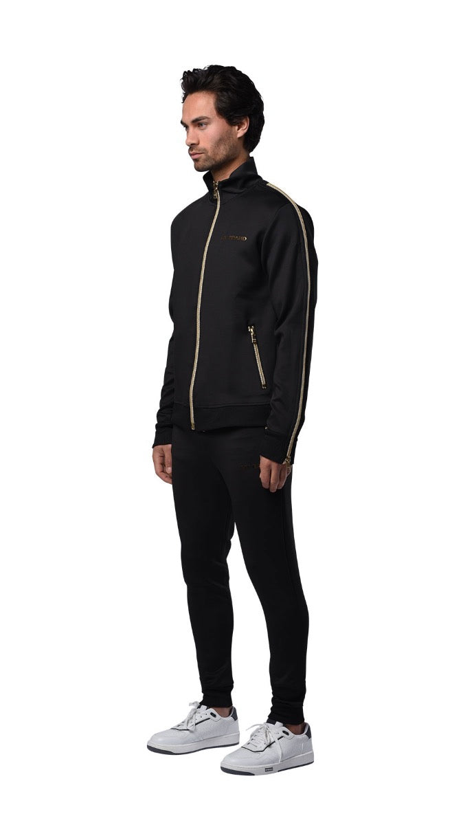 Gold Zipper Tracksuit | BLACK