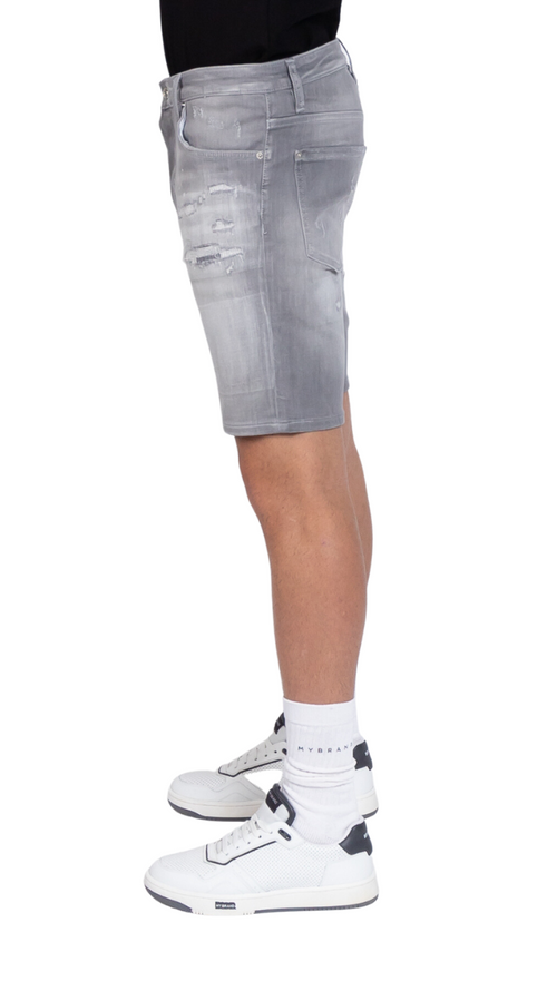 MB Skinny Grey Short Jeans Bleached | GREY JEANS