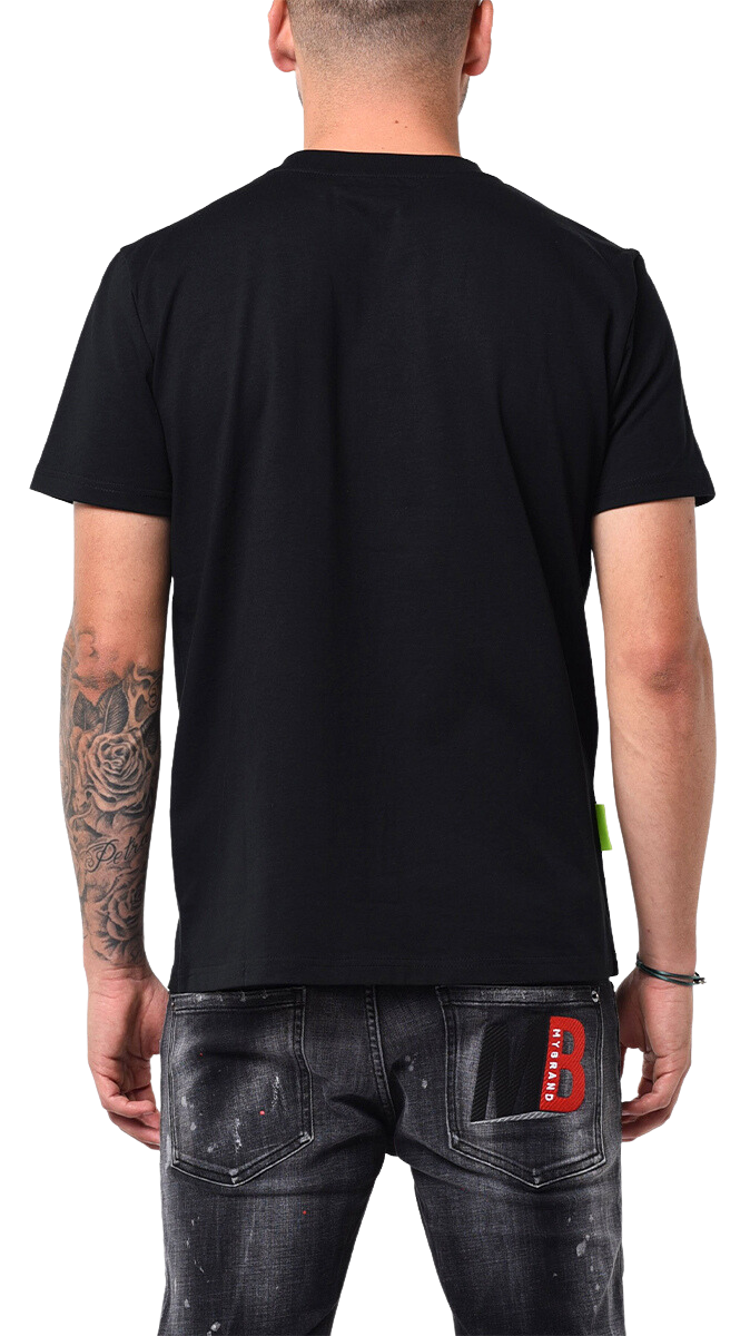 MB LOGO PAINT STROKE TRUE RED GRADIENT TSHIRT | BLACK