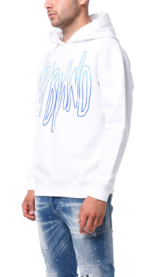 MB LOGO OCEAN BLUE GRADIENT HOODIE | WHITE