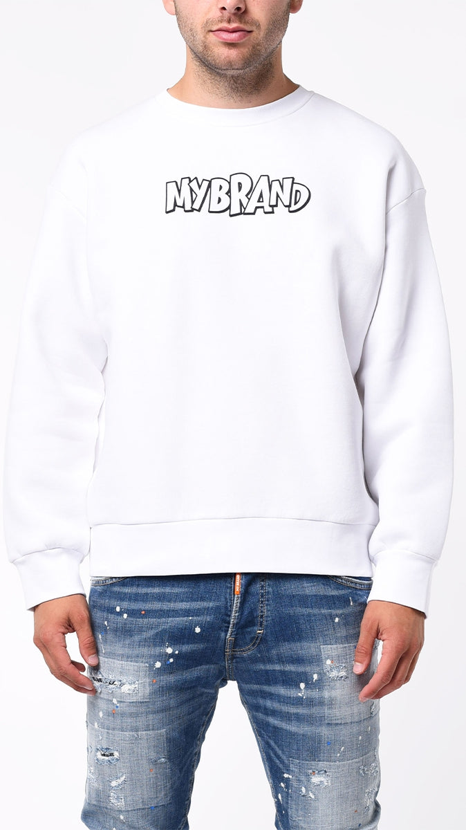MY BRAND BIG LETTERS ALL OVER SWEATER | BLACK