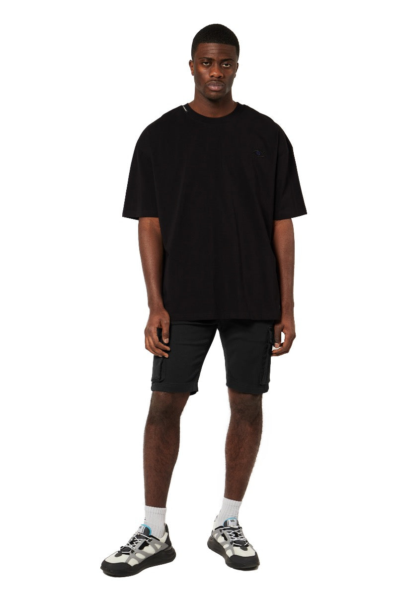 BASIC VARSITY CARGO SHORT | BLACK