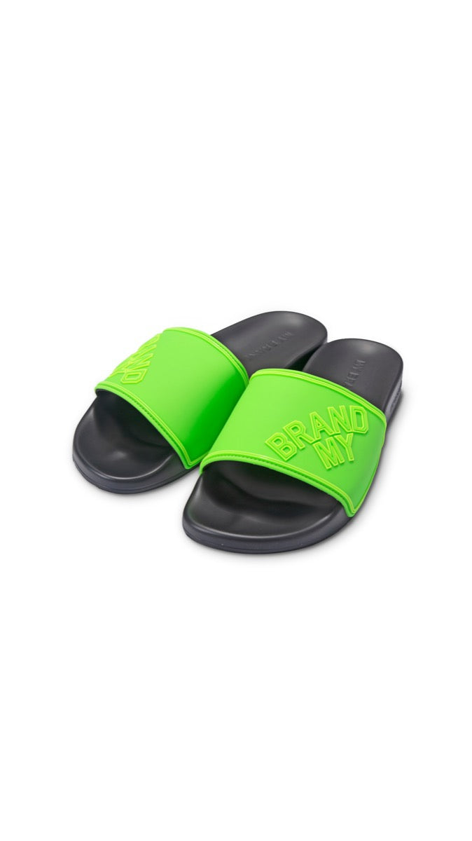 MY BRAND SKEW SLIPPER | NEON GREEN