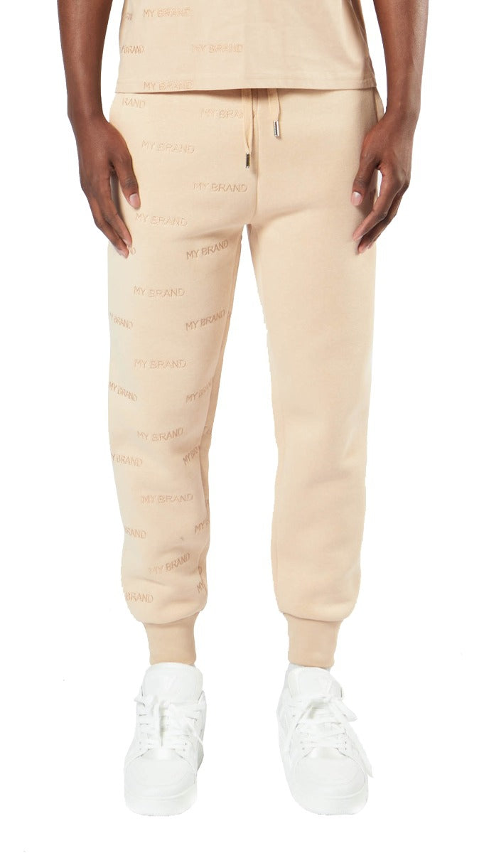ALL OVER EMBROIDERY JOGGINGPANT | CAMEL