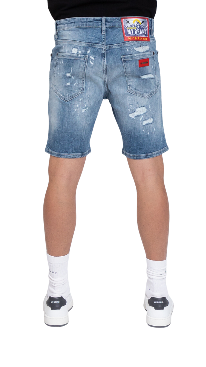 MB SKINNY BLUE SHORT JEANS RED WHITE My Brand Online BV