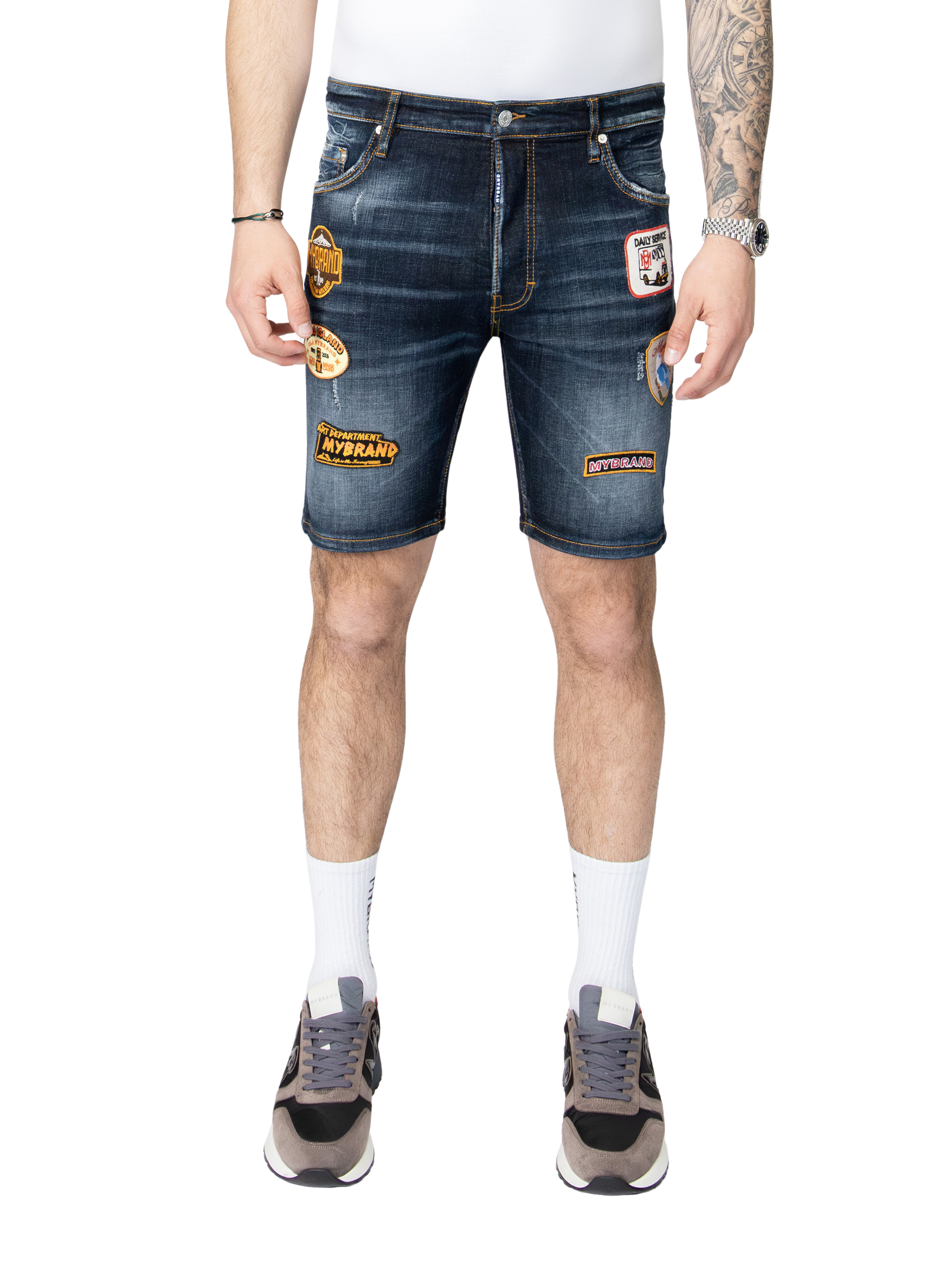MB PATCH SHORT JEANS | DENIM
