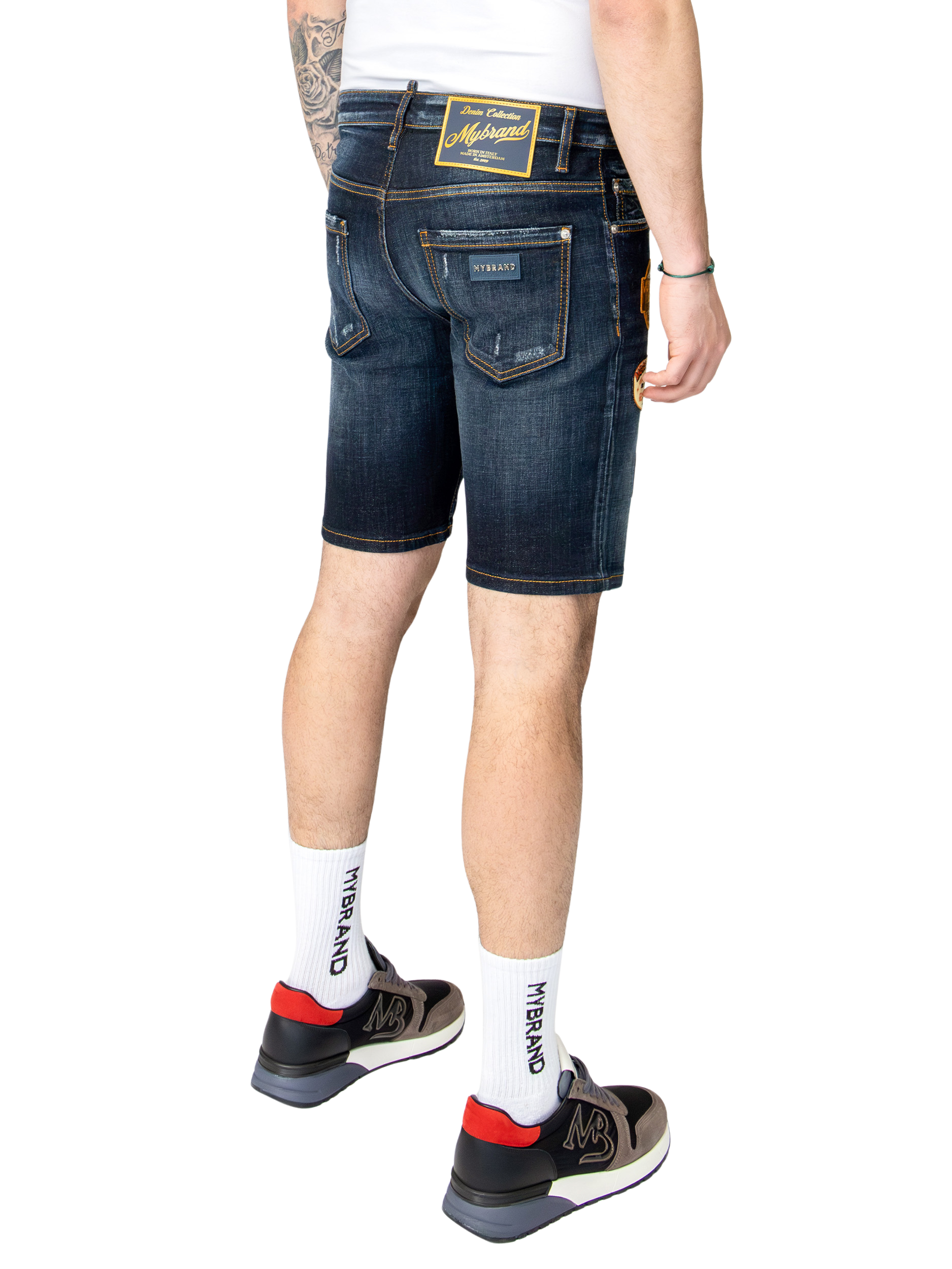 MB PATCH SHORT JEANS | DENIM