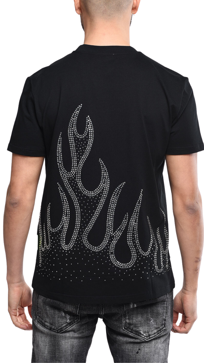 Black T Shirt With Flame