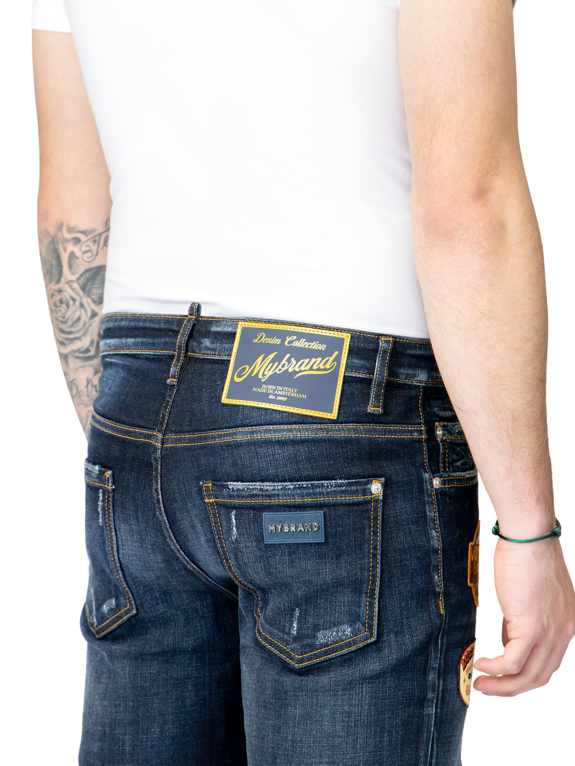MB PATCH SHORT JEANS | DENIM