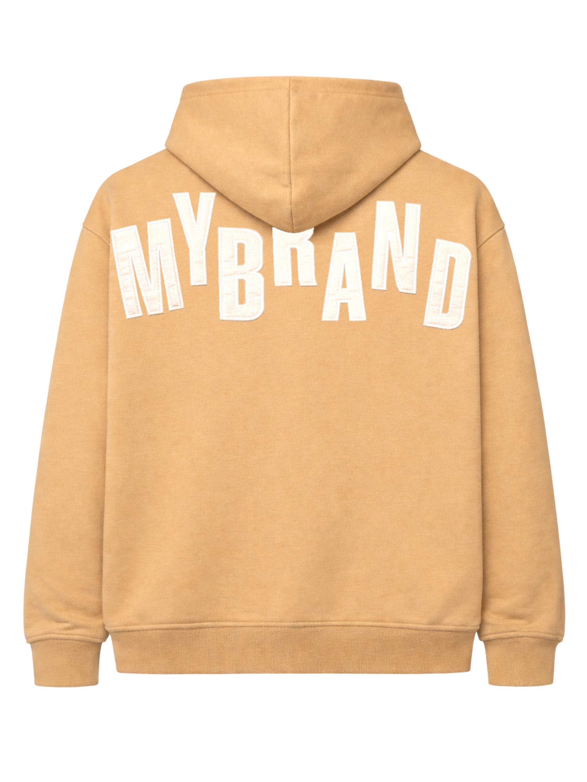 MYBRAND SILK LETTERING HOODIE | BEIGE