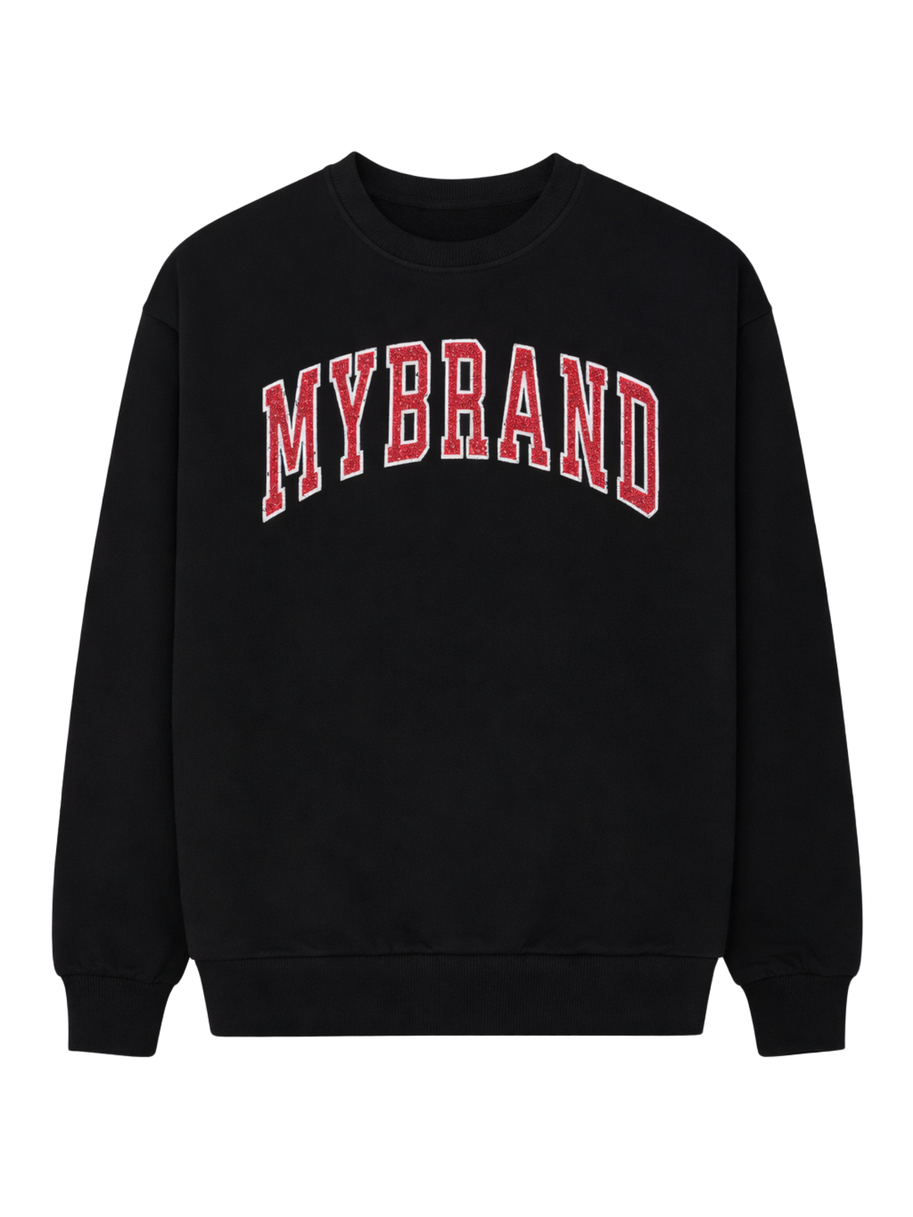 MYBRAND STRASS VARSITY RED COLLEGE SWEATER | BLACK