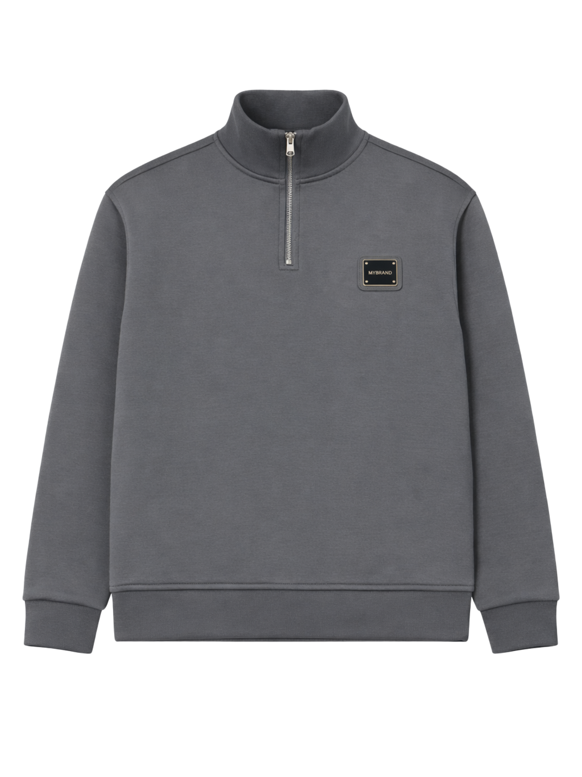 MB ESSENTIALS HALF ZIP SWEATER | DARK GREY