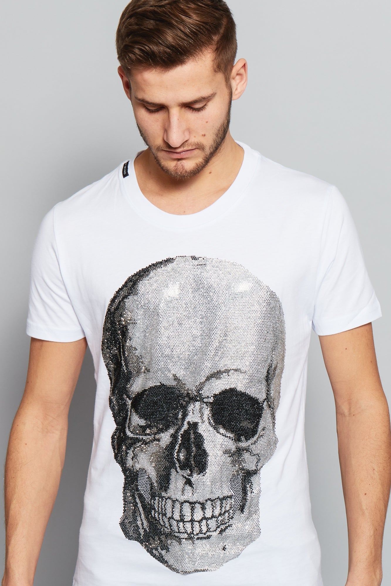 Original Skull T-Shirt Grey | WHITE