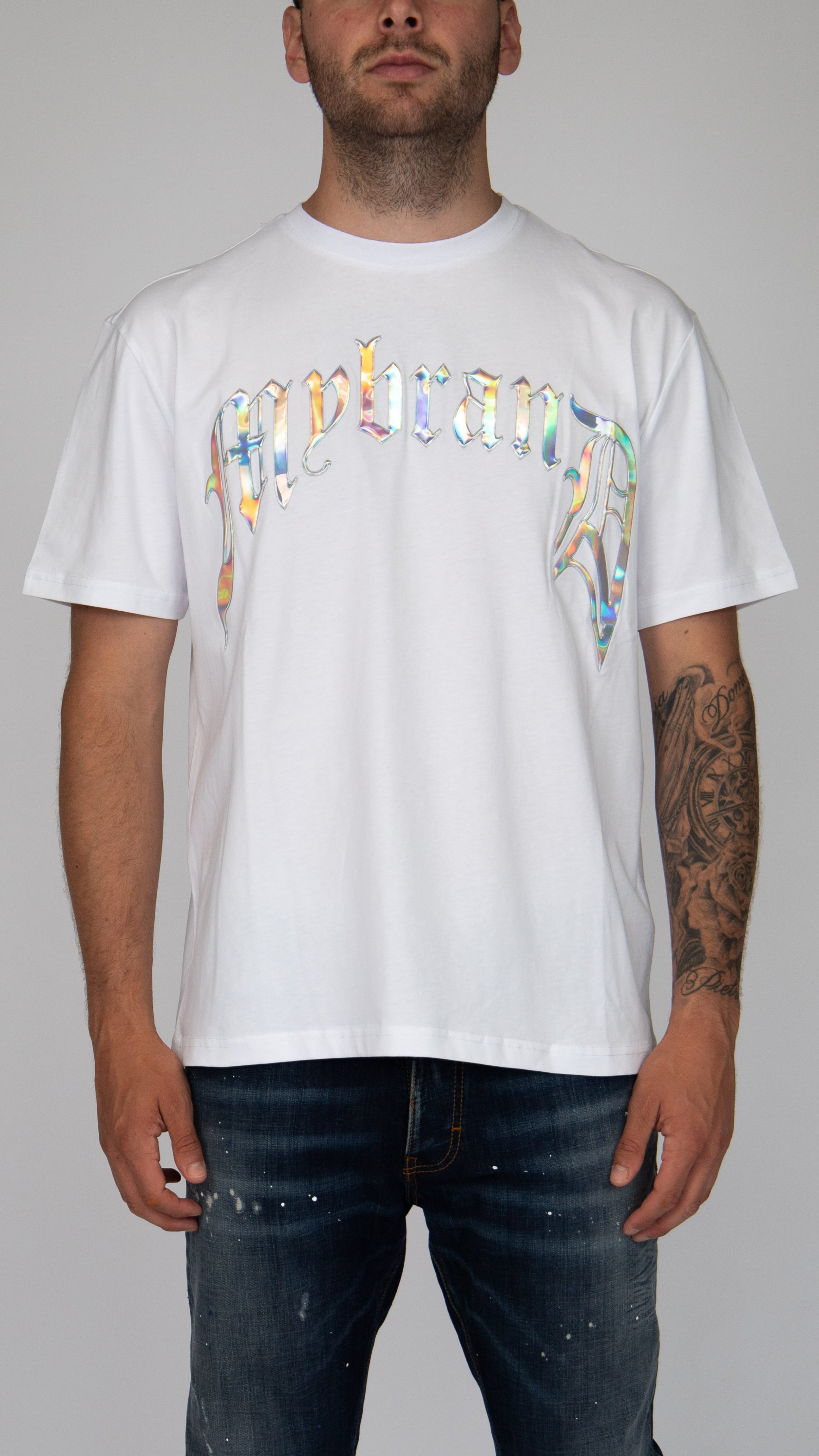 Chrome print mybrand white | WHITE