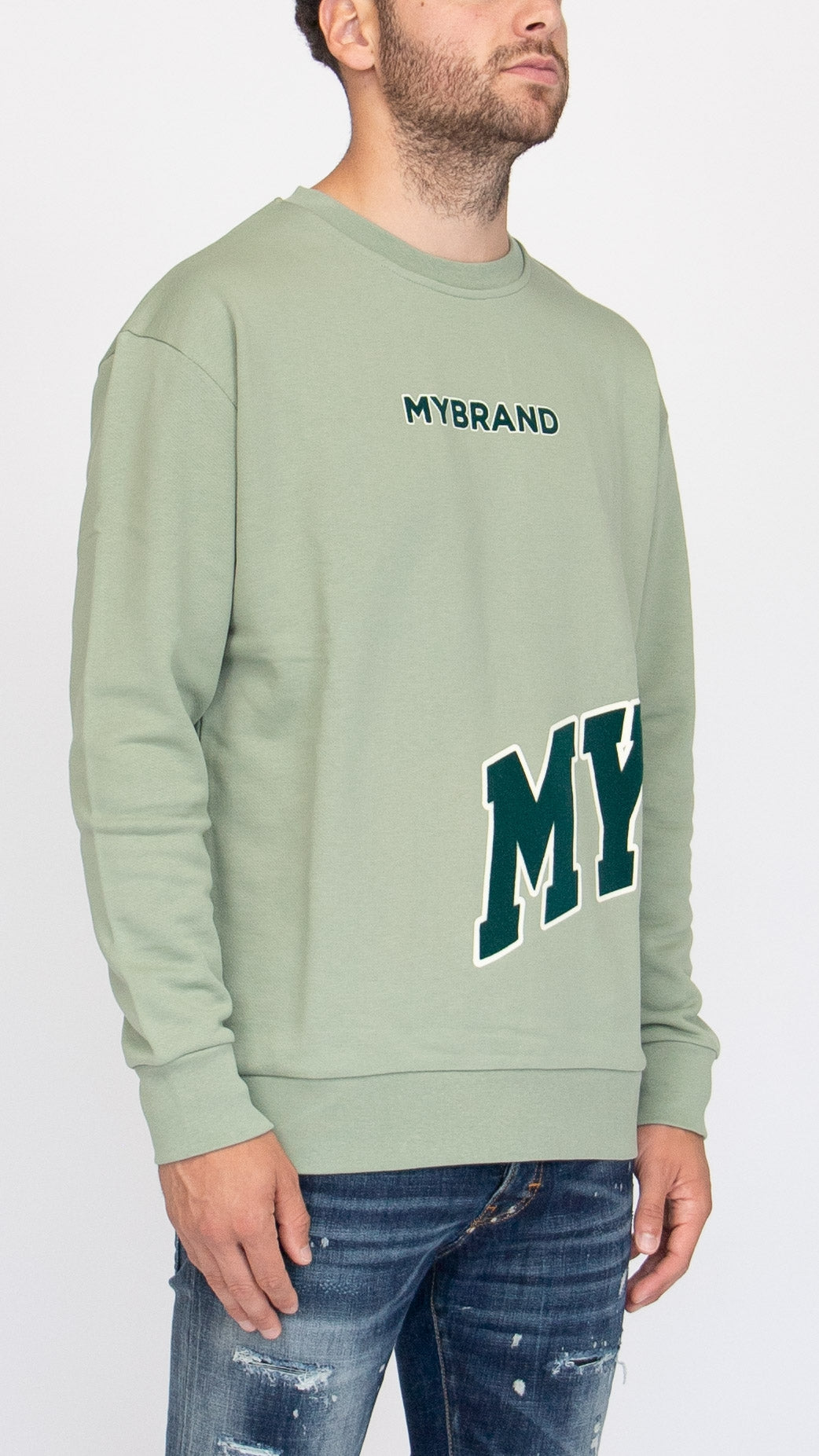 MYBRAND Bold Emblem sweater | LIGHT GREEN