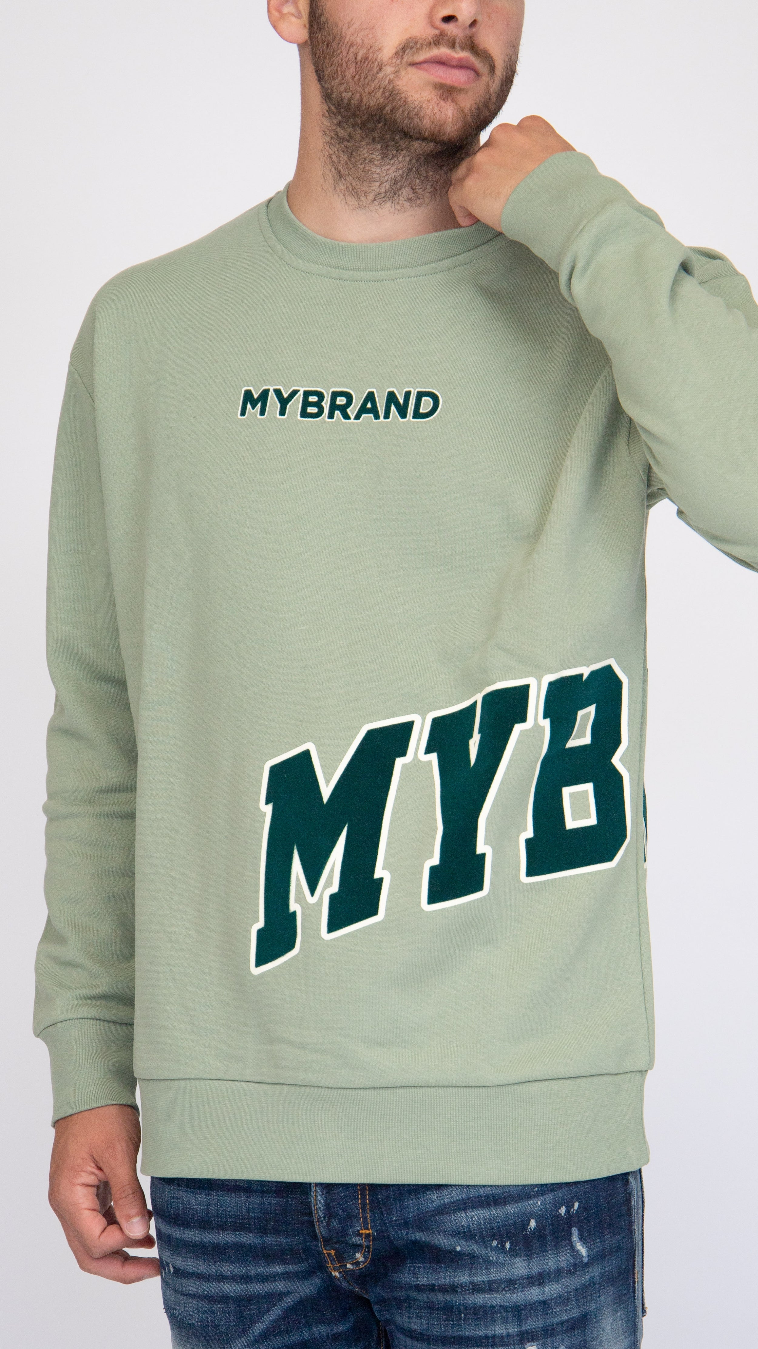 MYBRAND Bold Emblem sweater | LIGHT GREEN