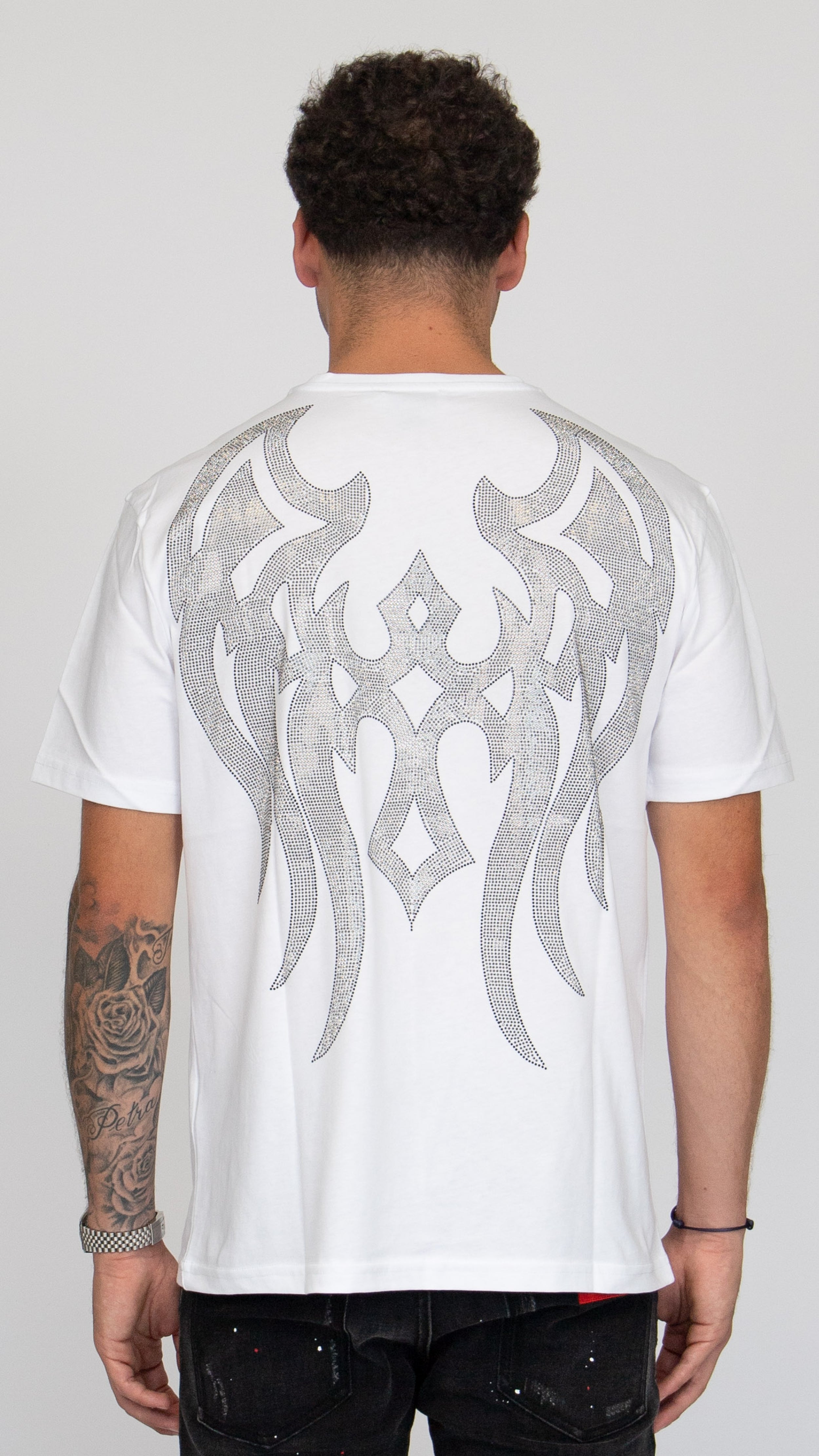 MYBRAND Winged Emblem Sparkle Tee White | WHITE