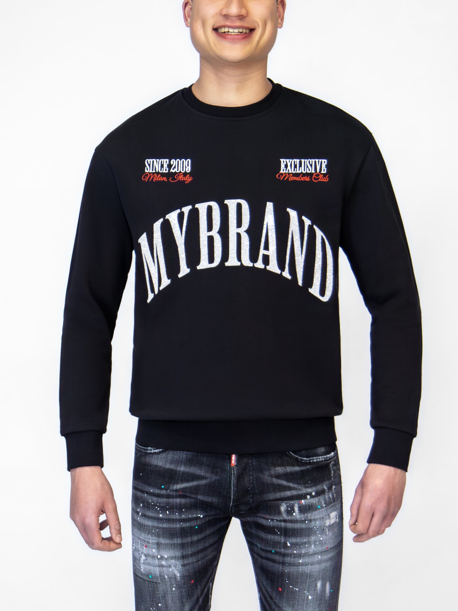 MYBRAND STRASS MILAN MEMBERS CLUB SWEATER | BLACK